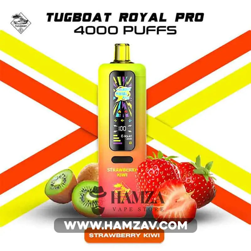 Tugboat Royal Pro Disposable 40K Puffs Strawberry Kiwi تاجبوت ديسبوزابل 40 الف بف فراولة كيوى 40000 / 3mg (Freebase)