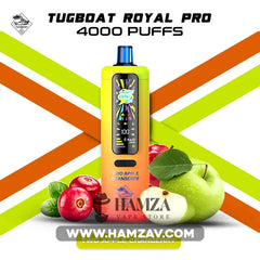 Tugboat Royal Pro Disposable 40K Puffs Two Apple CranBerry - تاجبوت ديسبوزابل 40 الف بف تفاحتين توت برى 40000 / 3mg