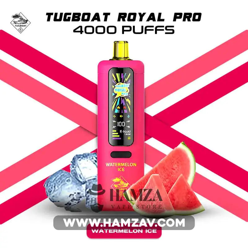 Tugboat Royal Pro Disposable 40K Puffs Watermelon Ice تاجبوت ديسبوزابل 40 الف بف بطيخ ايس 40000 / 3mg (Freebase)