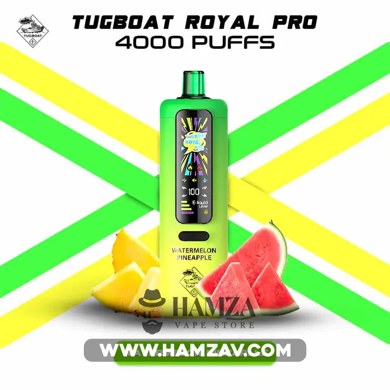 Tugboat Royal Pro Disposable 40K Puffs Watermelon Pineapple - تاجبوت ديسبوزابل 40 الف بف بطيخ أناناس - 40000 / 3mg