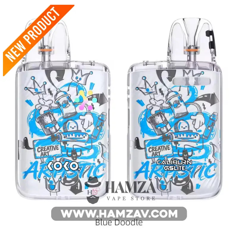 Uwell Caliburn G5 Lite Koko Pod - يوويل كاليبرن جي 5 لايت كوكو بود - Blue Doodle - MTL Pods