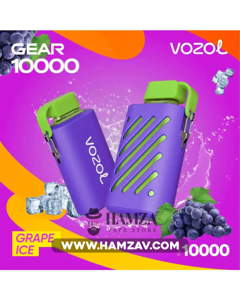 Vozol Disposable Gear 10000 Puffs Grape Ice - فوزول جير ديسبوزابل عنب ساقع