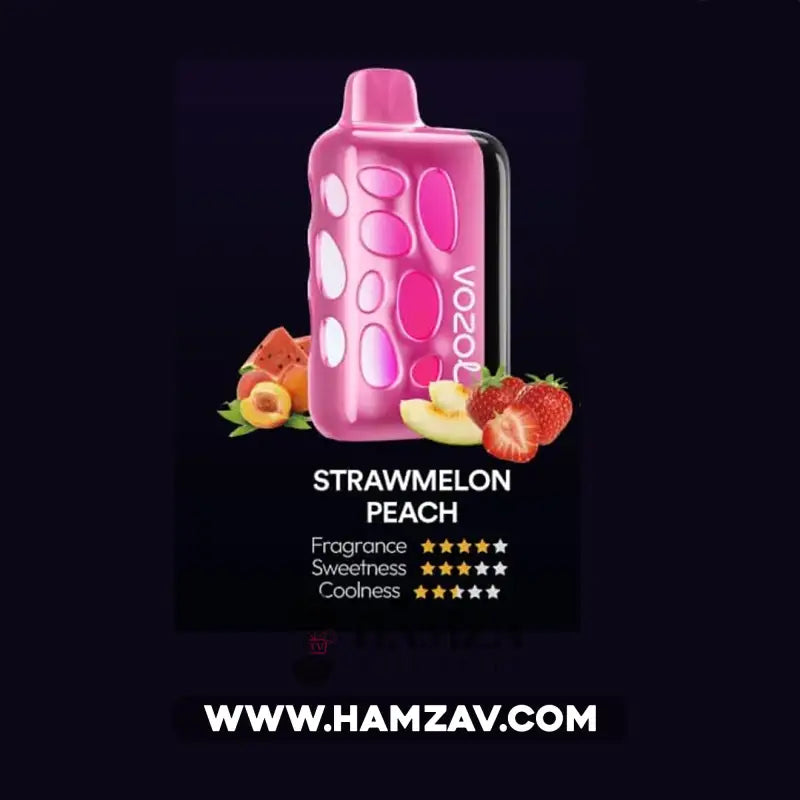Vozol Disposable Rave 40000 Puffs Strawmelon Peach - فوزول ريف ديسبوزابل فراولة شمام بطيخ خوخ 40000 / 5% SaltNic
