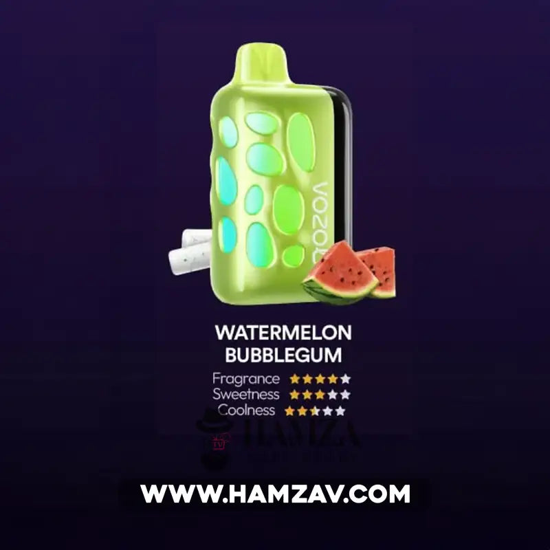 Vozol Disposable Rave 40000 Puffs Watermelon Bubblegum - فوزول ريف ديسبوزابل لبان بطيخ 40000 / 5% SaltNic Disposable
