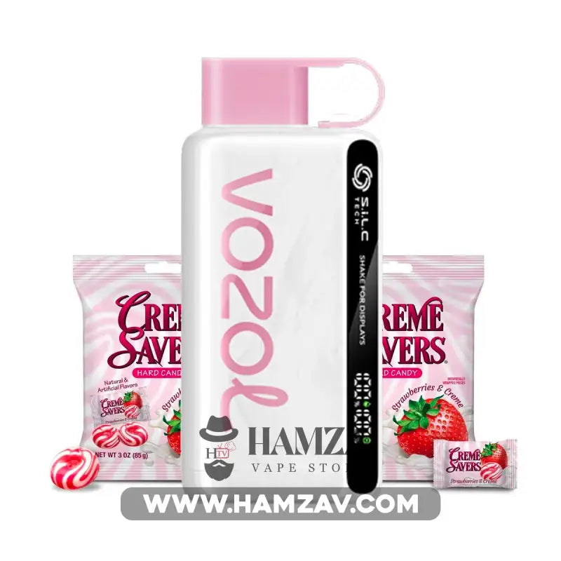 Vozol Disposable Star 12000 Puffs Creme Savers Candy - فوزول ستار ديسبوزابل كاندي فراولة