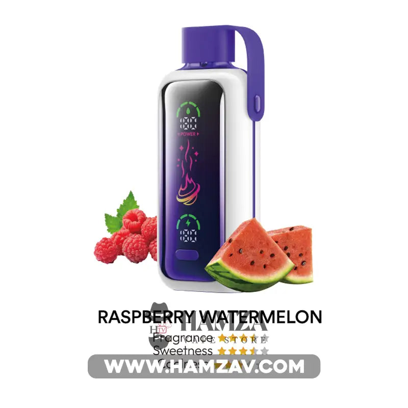Vozol Disposable Star 20000 Puffs Raspberry Watermelon Ice - فوزول ستار ديسبوزابل توت احمر بطيخ ساقع