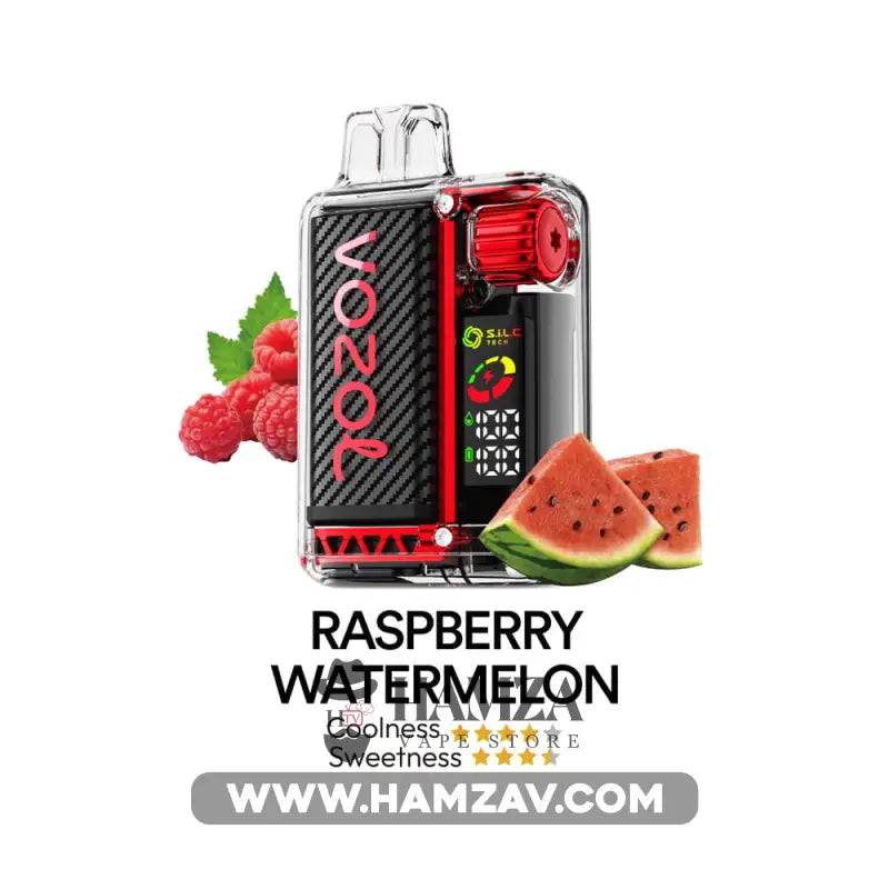 Vozol Disposable Vista 20000 Puffs Raspberry Watermelon - فوزول فيستا ديسبوزابل بطيخ توت احمر ساقع 20000 / 5% SaltNic