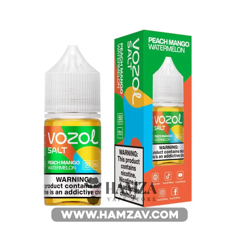 Vozol Saltnic Peach Mango Watermelon - فوزول سولت مانجو خوخ بطيخ Premium Liquid