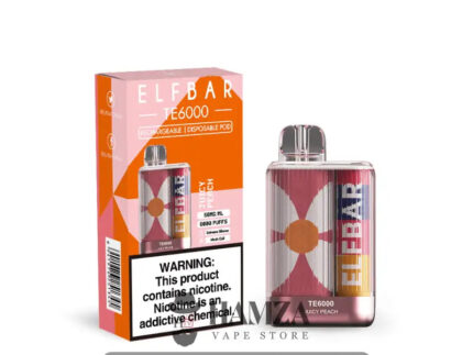 Elf Bar Disposable Te 6000 Puffs Juicy Peach - ايلف بار تي ٦٠٠٠ ديسبوزابل خوخ