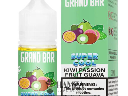 Grand Bar Premium Liquid SaltNic Super Cool Kiwi Passion Fruit Guava - جراند بار بريميم سولت سوبر كول كيوي باشون فروت