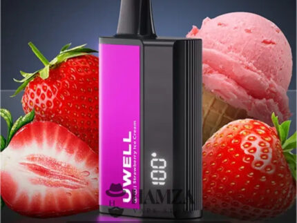Uwell Disposable Dl8000 Puffs Strawberry Ice Cream - يوويل دي ال ٨٠٠٠ ديسبوزابل فراولة ايس كريم