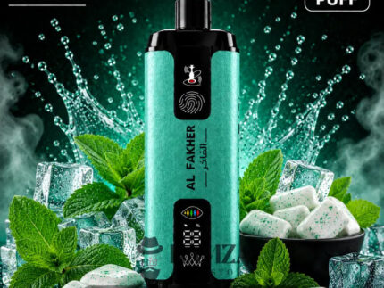 Crown Bar Al Fakher 12K Puff Mint Gum - كراون بار الفاخر 12 ألف بف لبان نعناع - 12000 / 5mg (Freebase) - Disposable