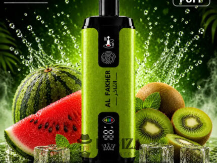 Crown Bar Al Fakher 12K Puff Watermelon Kiwi - كراون بار الفاخر 12 ألف بف بطيخ كيوى - 12000 / 5mg (Freebase)