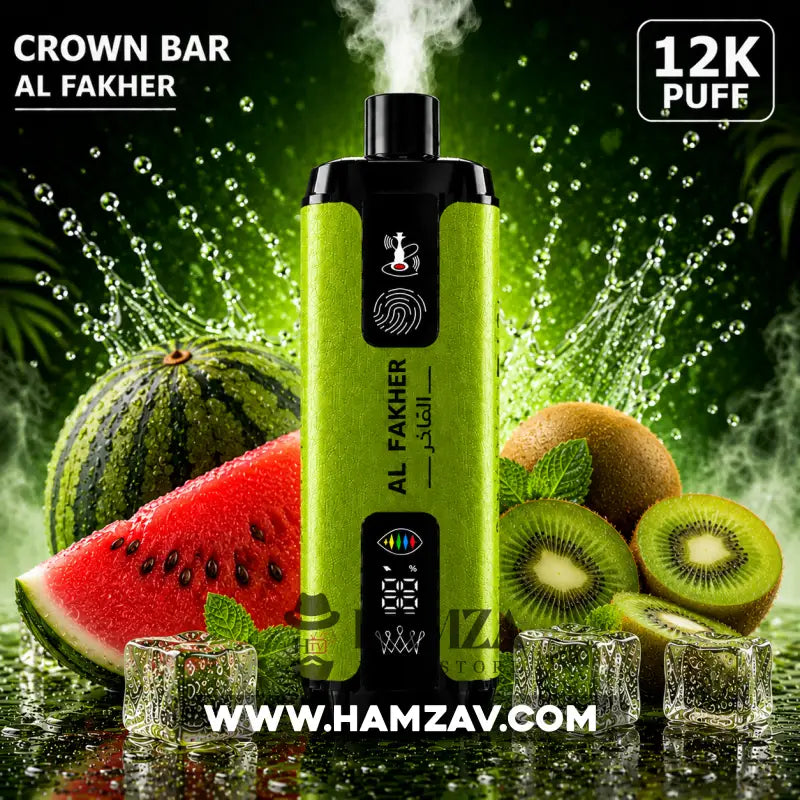 crown-bar-al-fakher-12k-puff-watermelon-kiwi-krawn-alfakhr-12-alf-bf-btykh-kywy-12000-5mg-freebase-disposable-856 Crown Bar Al Fakher 12K Puff Watermelon Kiwi - كراون بار الفاخر 12 ألف بف بطيخ كيوى - 12000 / 5mg (Freebase)