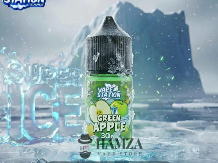 Vape Station SaltNic Super Ice Green apple - فيب ستيشن سولت سوبر ايس تفاح أخضر - Egyptian Liquid