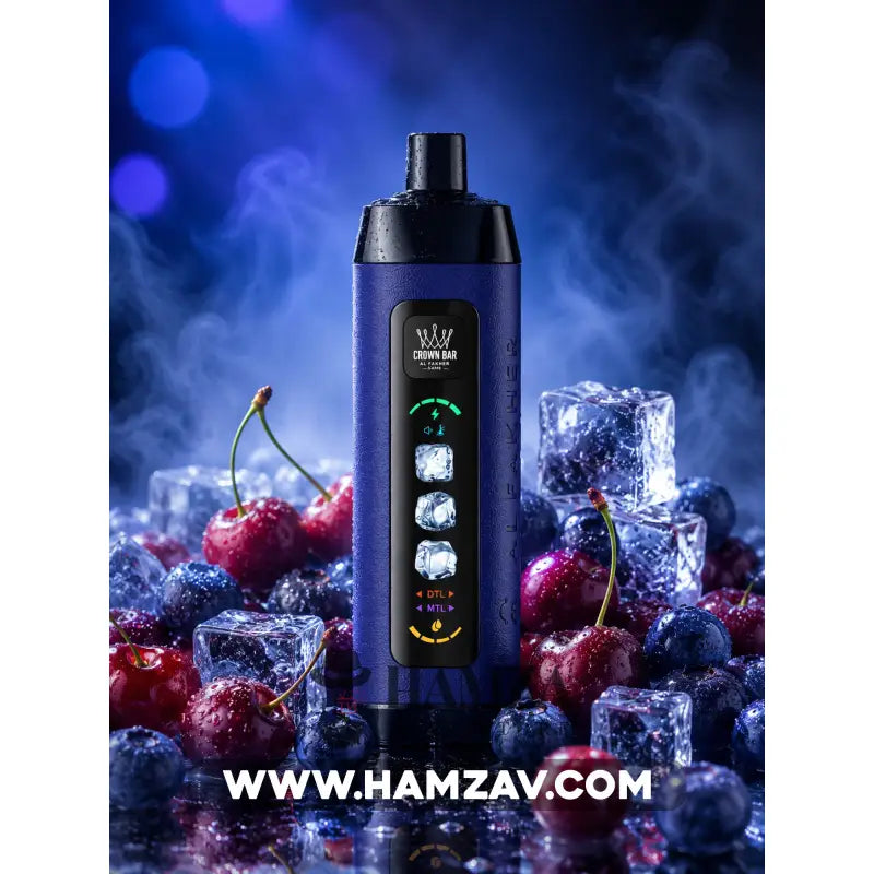 Crown Bar Al Fakher 25K Puff Ice Control Blueberry cherry - كراون بار الفاخر 25 ألف بف أيس كنترول بلوبيرى شيرى - 25000