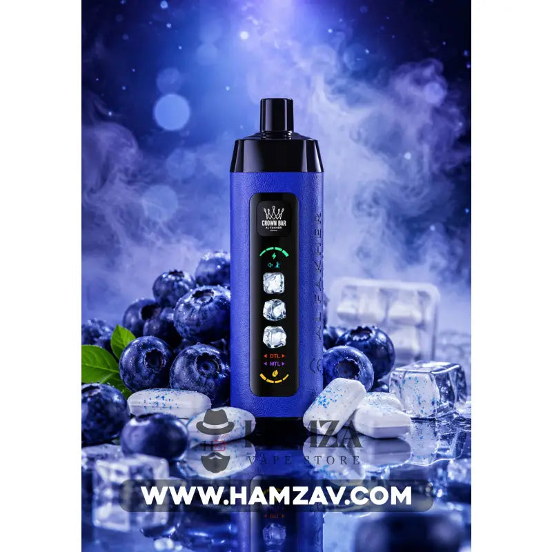 Crown Bar Al Fakher 25K Puff Ice Control Blueberry Gum - كراون بار الفاخر 25 ألف بف أيس كنترول بلوبيرى جم - 25000 / 5mg