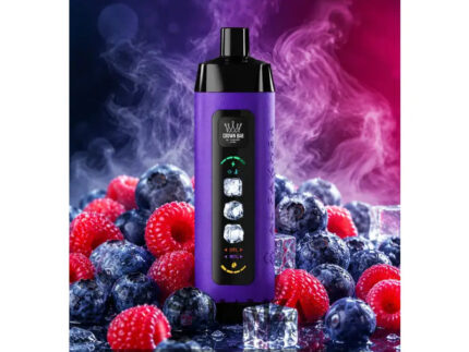 Crown Bar Al Fakher 25K Puff Ice Control Blueberry sour raspberry - كراون بار الفاخر 25 ألف بف أيس كنترول بلوبيرى ساور