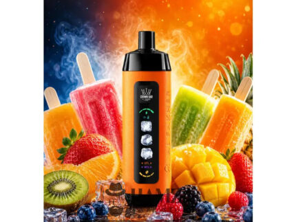 Crown Bar Al Fakher 25K Puff Ice Control Fusion pop mixed fruits - كراون بار الفاخر 25 ألف بف أيس كنترول فيوجن بوب