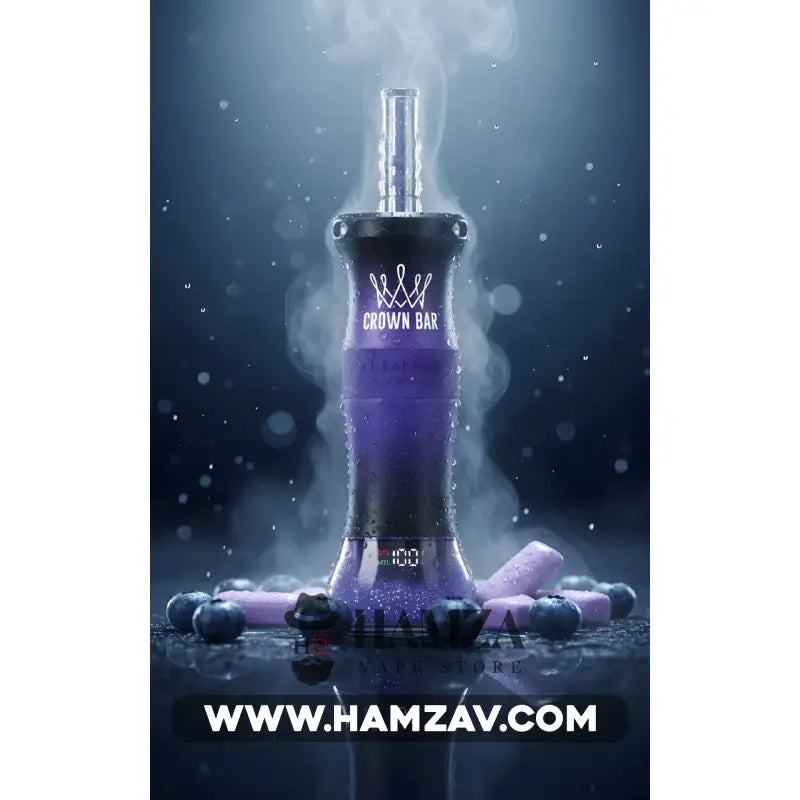 Crown Bar Al Fakher E Hose 60K Puff Blueberry Gum - كراون بار الفاخر إى هوز 60 ألف بف بلوبيرى جم - 60000 / 5mg