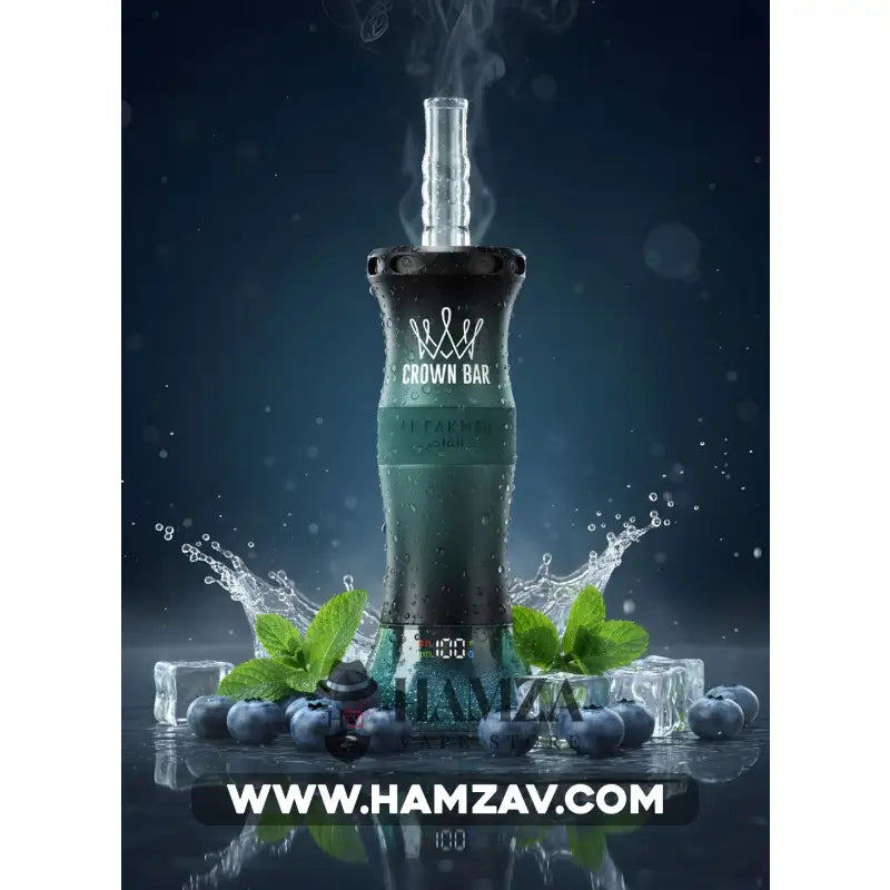 Crown Bar Al Fakher E Hose 60K Puff Blueberry Mint - كراون بار الفاخر إى هوز 60 ألف بف بلوبيرى نعناع - 60000 / 5mg