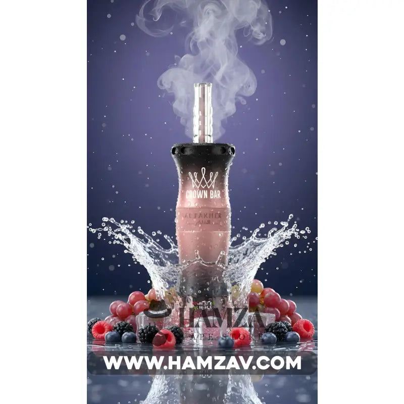 Crown Bar Al Fakher E Hose 60K Puff Grape Berry - كراون بار الفاخر إى هوز 60 ألف بف عنب توت أيس - 60000 / 5mg