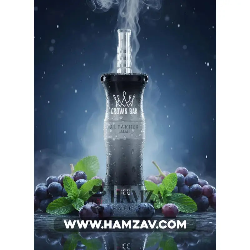 Crown Bar Al Fakher E Hose 60K Puff Grape Mint - كراون بار الفاخر إى هوز 60 ألف بف عنب نعناع أيس - 60000 / 5mg