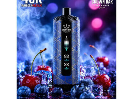 Crown Bar Al Fakher Mega Max 40K Puff Blueberry cherry - كراون بار الفاخر ميجا ماكس 40 ألف بف بلوبيرى شيرى - 40000