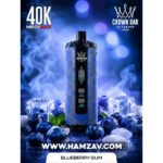 Crown Bar Al Fakher Mega Max 40K Puff Blueberry Gum - كراون بار الفاخر ميجا ماكس 40 ألف بف بلوبيرى جم - 40000 / 5mg