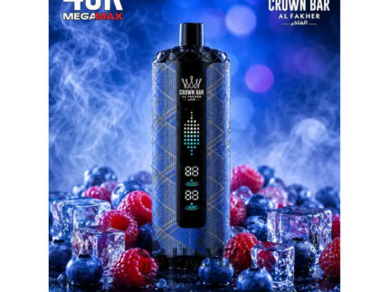 Crown Bar Al Fakher Mega Max 40K Puff Blueberry Raspberry - كراون بار الفاخر ميجا ماكس 40 ألف بف بلوبيرى راسبيرى