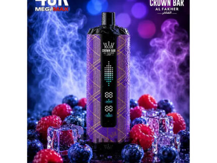 Crown Bar Al Fakher Mega Max 40K Puff Blueberry sour raspberry - كراون بار الفاخر ميجا ماكس 40 ألف بف بلوبيرى ساور