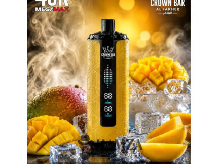 Crown Bar Al Fakher Mega Max 40K Puff Cool Mango - كراون بار الفاخر ميجا ماكس 40 ألف بف مانجو أيس - 40000 / 5mg