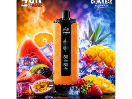 Crown Bar Al Fakher Mega Max 40K Puff Fusion pop mixed fruits - كراون بار الفاخر ميجا ماكس 40 ألف بف فيوجن بوب - 40000