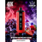 Crown Bar Al Fakher Mega Max 40K Puff Grape Berry - كراون بار الفاخر ميجا ماكس 40 ألف بف عنب توت أيس - 40000 / 5mg