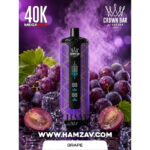 Crown Bar Al Fakher Mega Max 40K Puff Grape - كراون بار الفاخر ميجا ماكس 40 ألف بف عنب - 40000 / 5mg (Freebase)