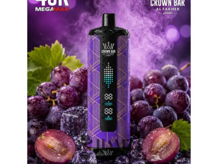 Crown Bar Al Fakher Mega Max 40K Puff Grape - كراون بار الفاخر ميجا ماكس 40 ألف بف عنب - 40000 / 5mg (Freebase)