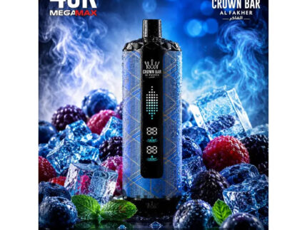 Crown Bar Al Fakher Mega Max 40K Puff Ice blue - كراون بار الفاخر ميجا ماكس 40 ألف بف أيس بلو - 40000 / 5mg (Freebase)