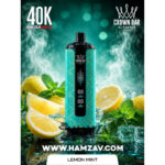 Crown Bar Al Fakher Mega Max 40K Puff Lemon Mint - كراون بار الفاخر ميجا ماكس 40 ألف بف ليمون نعناع - 40000 / 5mg