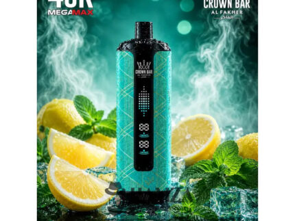 Crown Bar Al Fakher Mega Max 40K Puff Lemon Mint - كراون بار الفاخر ميجا ماكس 40 ألف بف ليمون نعناع - 40000 / 5mg