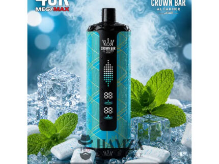 Crown Bar Al Fakher Mega Max 40K Puff Mint Gum - كراون بار الفاخر ميجا ماكس 40 ألف بف لبان نعناع - 40000 / 5mg