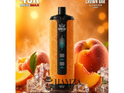 Crown Bar Al Fakher Mega Max 40K Puff Peach Ice - كراون بار الفاخر ميجا ماكس 40 ألف بف خوخ أيس - 40000 / 5mg (Freebase)