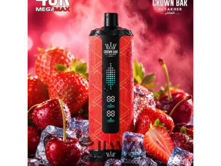 Crown Bar Al Fakher Mega Max 40K Puff Strawberry cherry - كراون بار الفاخر ميجا ماكس 40 ألف بف فراولة شيرى - 40000
