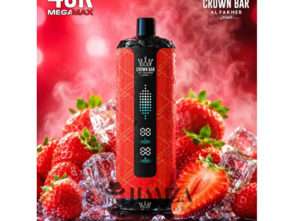 Crown Bar Al Fakher Mega Max 40K Puff Strawberry Punch - كراون بار الفاخر ميجا ماكس 40 ألف بف فراولة - 40000 / 5mg