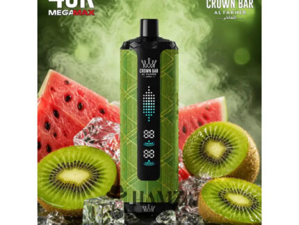Crown Bar Al Fakher Mega Max 40K Puff Watermelon Kiwi - كراون بار الفاخر ميجا ماكس 40 ألف بف بطيخ كيوى - 40000 / 5mg