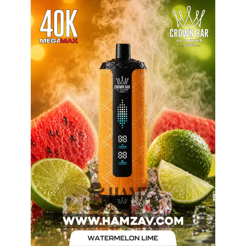crown-bar-al-fakher-mega-max-40k-puff-watermelon-lime-krawn-alfakhr-myja-maks-40-alf-bf-lymwn-btykh-40000-5mg-freebase-disposable-611 Crown Bar Al Fakher Mega Max 40K Puff Watermelon Lime - كراون بار الفاخر ميجا ماكس 40 ألف بف ليمون بطيخ - 40000 / 5mg