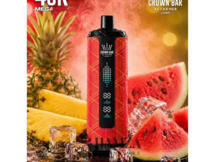 Crown Bar Al Fakher Mega Max 40K Puff Watermelon pineapple - كراون بار الفاخر ميجا ماكس 40 ألف بف بطيخ أناناس - 40000