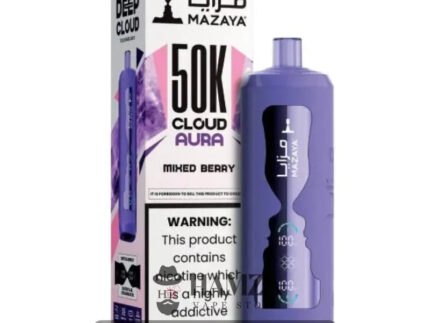 Mazaya Disposable Cloud Aura 50K Puff Berry Ice - مزايا ديسبوزابل كلاود أورا 50 ألف بف توت ايس - 50000 / 6% Freebase