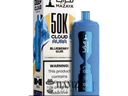 Mazaya Disposable Cloud Aura 50K Puff Blueberry Gum - مزايا ديسبوزابل كلاود أورا 50 ألف بف علكة توت أزرق - 50000 / 6%