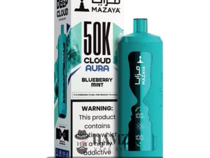 Mazaya Disposable Cloud Aura 50K Puff Blueberry Mint - مزايا ديسبوزابل كلاود أورا 50 ألف بف توت أزرق نعناع - 50000 / 6%