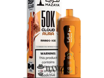 Mazaya Disposable Cloud Aura 50K Puff Mango Ice - مزايا ديسبوزابل كلاود أورا 50 ألف بف مانجو ايس - 50000 / 6% Freebase